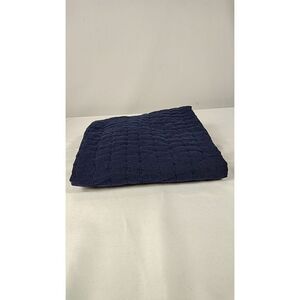 Quince Home European Linen Cotton Stitch Quilted Euro Sham Navy Bedding 26X26